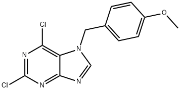 7H-Purine, 2,6-dichloro-7-[(4-methoxyphenyl)methyl]- 结构式