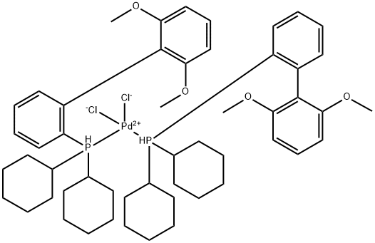 Palladium, dichlorobis[dicyclohexyl(2',6'-dimethoxy[1,1'-biphenyl]-2-yl)phosphine-κP]-, (SP-4-1)- Structure