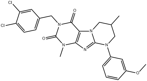 3-[(3,4-dichlorophenyl)methyl]-9-(3-methoxyphenyl)-1,7-dimethyl-7,8-dihydro-6H-purino[7,8-a]pyrimidine-2,4-dione Structure