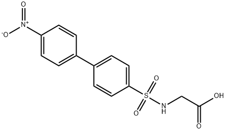 2-[4-(4-nitrophenyl)benzenesulfonamido]acetic acid 化学構造式