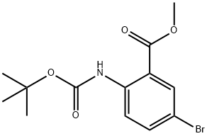 Benzoic acid, 5-bromo-2-[[(1,1-dimethylethoxy)carbonyl]amino]-, methyl ester Struktur