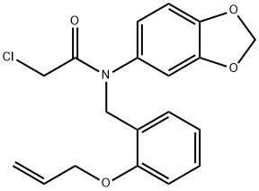 Acetamide, N-1,3-benzodioxol-5-yl-2-chloro-N-[[2-(2-propen-1-yloxy)phenyl]methyl]- Struktur