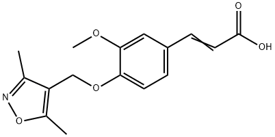 3-{4-[(dimethyl-1,2-oxazol-4-yl)methoxy]-3-methoxyphenyl}prop-2-enoic acid 化学構造式