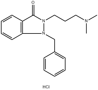 3H-Indazol-3-one, 2-[3-(dimethylamino)propyl]-1,2-dihydro-1-(phenylmethyl)-, hydrochloride (1:1) Struktur
