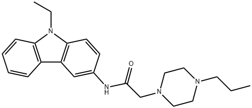 1-Piperazineacetamide, N-(9-ethyl-9H-carbazol-3-yl)-4-propyl- Structure