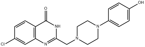 4(3H)-Quinazolinone, 7-chloro-2-[[4-(4-hydroxyphenyl)-1-piperazinyl]methyl]- Structure