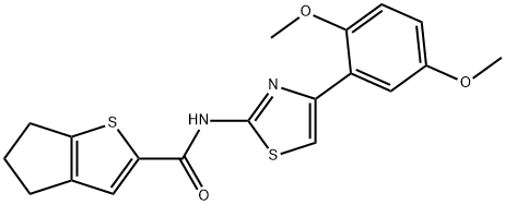 4H-Cyclopenta[b]thiophene-2-carboxamide, N-[4-(2,5-dimethoxyphenyl)-2-thiazolyl]-5,6-dihydro- 化学構造式