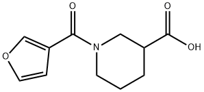 1-(呋喃-3-羰基)哌啶-3-羧酸 结构式