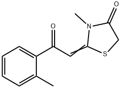 3-甲基-2-[2-(2-甲基苯基)-2-氧亚乙基]-1,3-噻唑烷-4-酮, 855715-12-7, 结构式