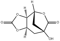 4,7-Methano-1,3-dioxolo[4,5-c]oxepin-2,6(4H)-dione, tetrahydro-7-hydroxy-, (3aS,4R,7R,8aR)- Struktur