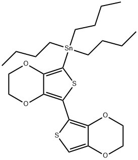 tributyl(2,2',3,3'-tetrahydro-[5,5'-bithieno[3,4-b][1,4]dioxin]-7-yl)stannane 结构式