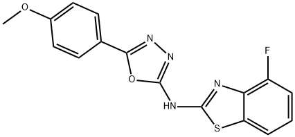 2-Benzothiazolamine, 4-fluoro-N-[5-(4-methoxyphenyl)-1,3,4-oxadiazol-2-yl]- Struktur