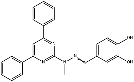 Benzaldehyde, 3,4-dihydroxy-, 2-(4,6-diphenyl-2-pyrimidinyl)-2-methylhydrazone|化合物 MK-28