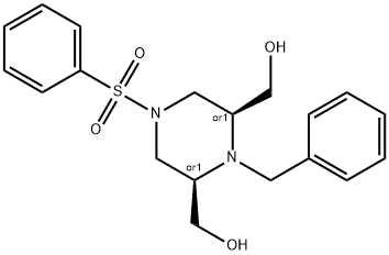 2,6-Piperazinedimethanol, 1-(phenylmethyl)-4-(phenylsulfonyl)-, (2R,6S)-rel-,864448-27-1,结构式