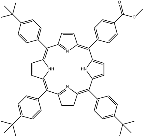 methyl 4-(10,15,20-tris(4-(tert-butyl)phenyl)porphyrin-5-yl)benzoate Structure