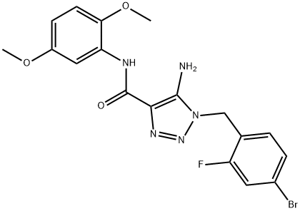 1H-1,2,3-Triazole-4-carboxamide, 5-amino-1-[(4-bromo-2-fluorophenyl)methyl]-N-(2,5-dimethoxyphenyl)- 结构式