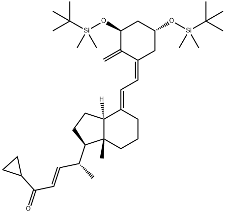 2-Penten-1-one, 4-[(1R,3aS,4E,7aR)-4-[(2Z)-2-[(3S,5R)-3,5-bis[[(1,1-dimethylethyl)dimethylsilyl]oxy]-2-methylenecyclohexylidene]ethylidene]octahydro-7a-methyl-1H-inden-1-yl]-1-cyclopropyl-, (2E,4R)- Structure