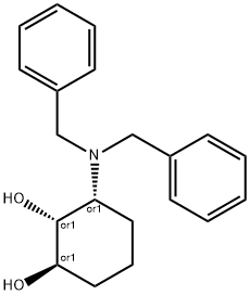 3α-(ジベンジルアミノ)シクロヘキサン-1β,2α-ジオール 化学構造式