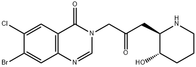 (+)-Halofuginone 化学構造式