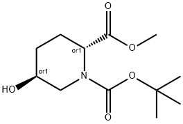 1,2-Piperidinedicarboxylic acid, 5-hydroxy-, 1-(1,1-dimethylethyl) 2-methyl este… Structure
