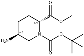 (2R,5S)-REL-5-氨基-1,2-哌啶二甲酸 1-叔丁基 2-甲基酯 结构式