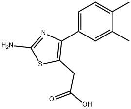 2-[2-氨基-4-(3,4-二甲基苯基)-1,3-噻唑-5-基]乙酸 结构式