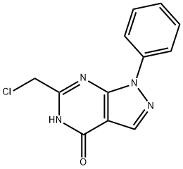 4H-Pyrazolo[3,4-d]pyrimidin-4-one, 6-(chloromethyl)-1,5-dihydro-1-phenyl- Structure