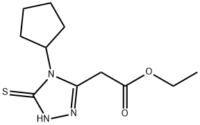 ethyl 2-(4-cyclopentyl-5-sulfanyl-4H-1,2,4-triazol-3-yl)acetate 结构式