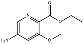 2-Pyridinecarboxylic acid, 5-amino-3-methoxy-, ethyl ester Structure