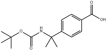 Benzoic acid, 4-[1-[[(1,1-dimethylethoxy)carbonyl]amino]-1-methylethyl]- Structure