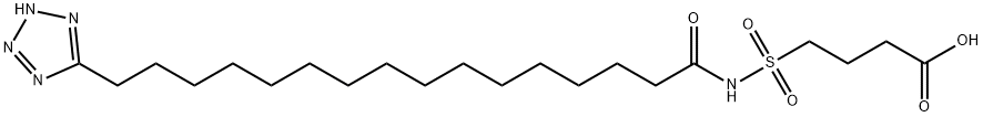 Butanoic acid, 4-[[[1-oxo-16-(2H-tetrazol-5-yl)hexadecyl]amino]sulfonyl]- Struktur