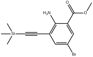 Benzoic acid, 2-amino-5-bromo-3-[2-(trimethylsilyl)ethynyl]-, methyl ester Structure