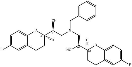 (αR, α'R,2R,2'S)-rel-α, α '-[[(Phenylmethyl)imino] bis(methylene)]bis[6-fluoro-3,4-dihydro-2H- 1-benzopyran-2-methanol] Structure