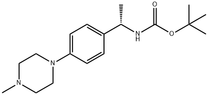 Carbamic acid, N-[(1S)-1-[4-(4-methyl-1-piperazinyl)phenyl]ethyl]-, 1,1-dimethylethyl ester 结构式