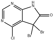 6H-Pyrrolo[2,3-d]pyrimidin-6-one, 5,5-dibromo-4-chloro-5,7-dihydro-,879132-53-3,结构式
