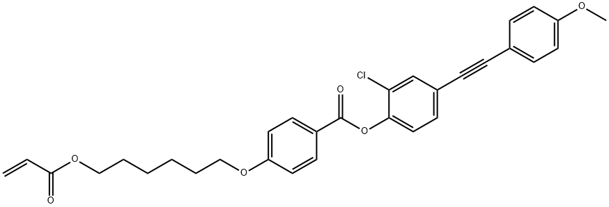 2-Chloro-4-[(4-methoxyphenyl)ethynyl]phenyl 4-[[6-[(1-oxo-2-propenyl)oxy]hexyl]oxy]benzoate 结构式