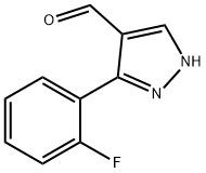 3-(2-氟苯基)-1H-吡唑-4-甲醛, 879996-62-0, 结构式