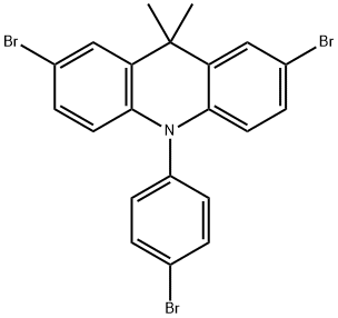 Acridine, 2,7-dibromo-10-(4-bromophenyl)-9,10-dihydro-9,9-dimethyl- 化学構造式