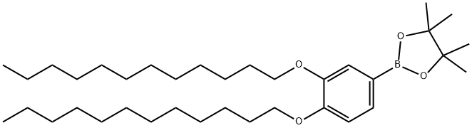 2-[3,4-Bis(dodecyloxy)phenyl]-4,4,5,5-tetramethyl-1,3,2-dioxaborolane,881209-84-3,结构式