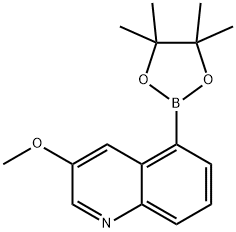 Quinoline, 3-methoxy-5-(4,4,5,5-tetramethyl-1,3,2-dioxaborolan-2-yl)- 化学構造式