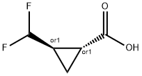 Cyclopropanecarboxylic acid, 2-(difluoromethyl)-, (1R,2R)-rel- Struktur