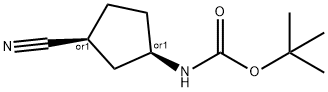 Carbamic acid,[(1R,3S)-3-cyanocyclopentyl]-, 1,1-dimethylethyl ester,rel- Structure