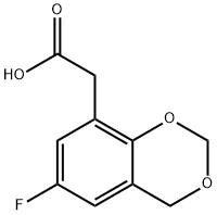 2-(6-氟-2,4-二氢-1,3-苯并二噁英-8-基)乙酸,885526-71-6,结构式