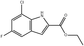 7-氯-5-氟-1H-吲哚-2-羧酸乙酯, 887578-55-4, 结构式