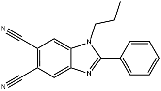 1H-Benzimidazole-5,6-dicarbonitrile, 2-phenyl-1-propyl- 化学構造式