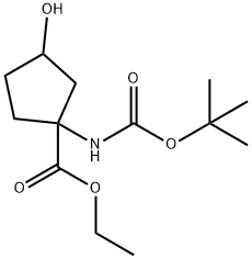 ethyl 3-hydroxy-1-[(2-methylpropan-2-yl)oxycarbonylamino]cyclopentane-1-carboxylate Structure