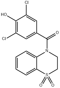 (3,5-二氯-4-羟基苯基)-(1,1-二氧代-2,3-二氢-1H-1Λ6-苯并[1,4]噻嗪-4-基)-甲酮, 888730-55-0, 结构式
