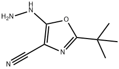 2-tert-butyl-5-hydrazinyl-1,3-oxazole-4-carbonitrile Struktur