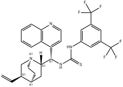 N-[3,5-bis(trifluoroMethyl)phenyl]-N'-(8α,9S)-cinchonan-9-yl- Thiourea 化学構造式