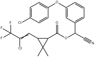 (Z)-(3-(4-Chlorophenoxy)phenyl)(cyano)methyl 3-(2-Chloro-3,3,3-trifluoroprop-1-en-1-yl)-2,2-dimethylcyclopropanecarboxylate Structure